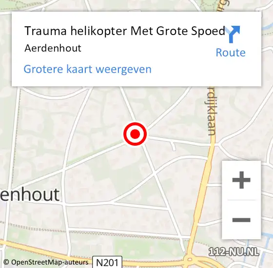 Locatie op kaart van de 112 melding: Trauma helikopter Met Grote Spoed Naar Aerdenhout op 17 oktober 2023 08:46