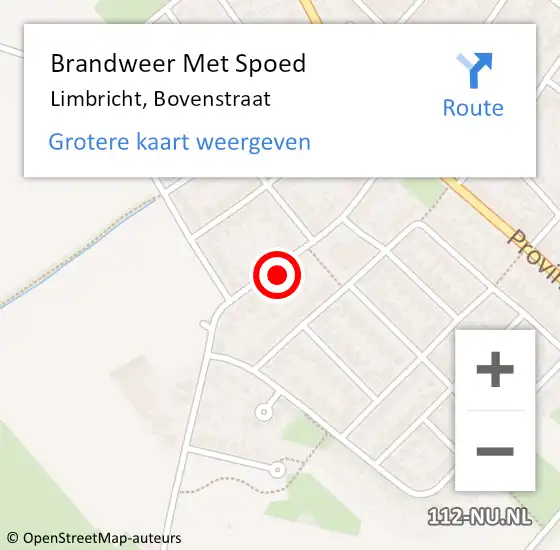 Locatie op kaart van de 112 melding: Brandweer Met Spoed Naar Limbricht, Bovenstraat op 17 oktober 2023 09:02