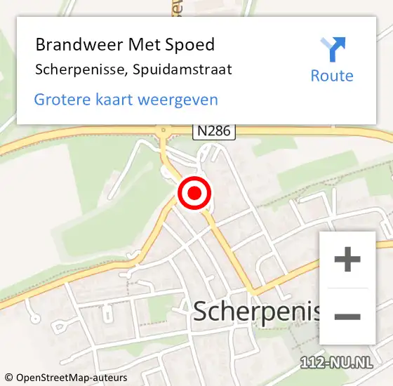 Locatie op kaart van de 112 melding: Brandweer Met Spoed Naar Scherpenisse, Spuidamstraat op 17 oktober 2023 17:00