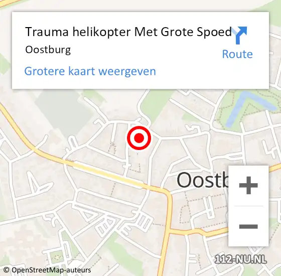 Locatie op kaart van de 112 melding: Trauma helikopter Met Grote Spoed Naar Oostburg op 17 oktober 2023 17:04