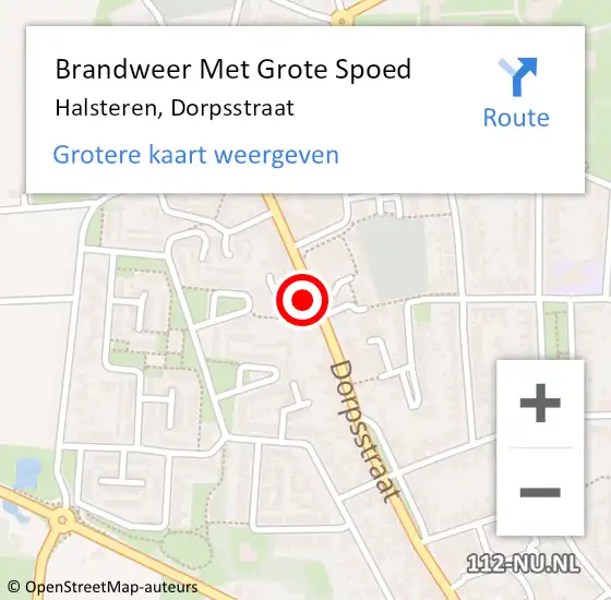 Locatie op kaart van de 112 melding: Brandweer Met Grote Spoed Naar Halsteren, Dorpsstraat op 18 oktober 2023 02:00