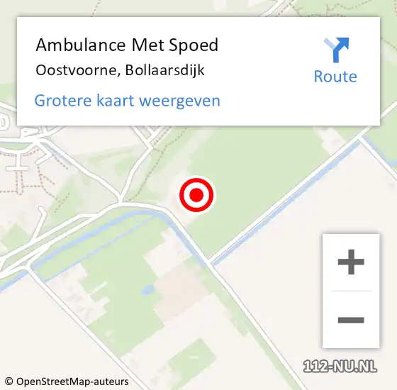 Locatie op kaart van de 112 melding: Ambulance Met Spoed Naar Oostvoorne, Bollaarsdijk op 18 oktober 2023 03:21