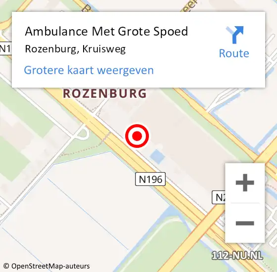 Locatie op kaart van de 112 melding: Ambulance Met Grote Spoed Naar Rozenburg, Kruisweg op 18 oktober 2023 10:04