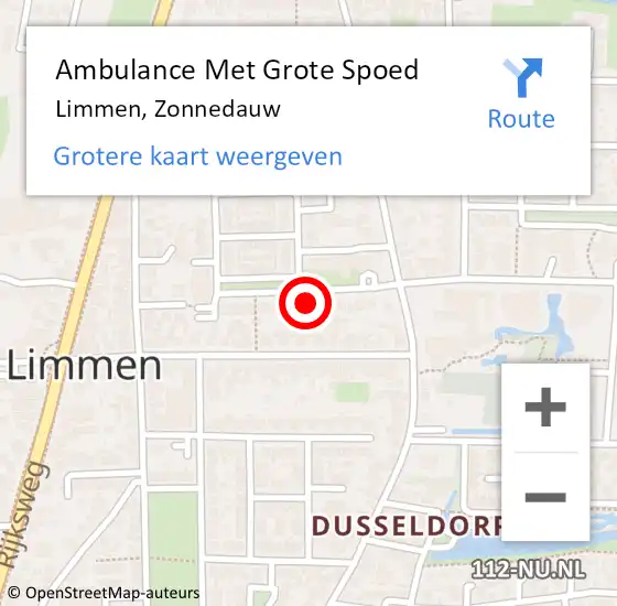Locatie op kaart van de 112 melding: Ambulance Met Grote Spoed Naar Limmen, Zonnedauw op 18 oktober 2023 10:06