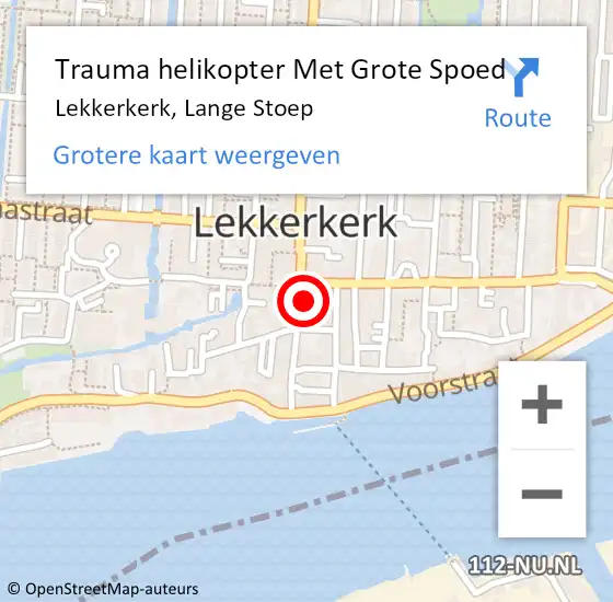 Locatie op kaart van de 112 melding: Trauma helikopter Met Grote Spoed Naar Lekkerkerk, Lange Stoep op 18 oktober 2023 10:30