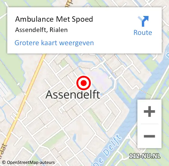 Locatie op kaart van de 112 melding: Ambulance Met Spoed Naar Assendelft, Rialen op 18 oktober 2023 12:45