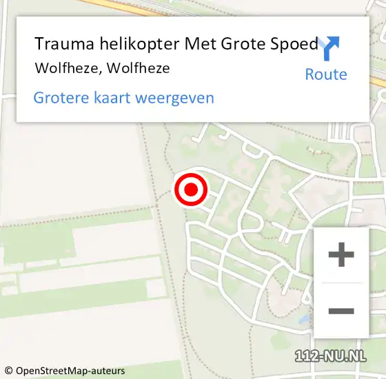 Locatie op kaart van de 112 melding: Trauma helikopter Met Grote Spoed Naar Wolfheze, Wolfheze op 18 oktober 2023 13:09