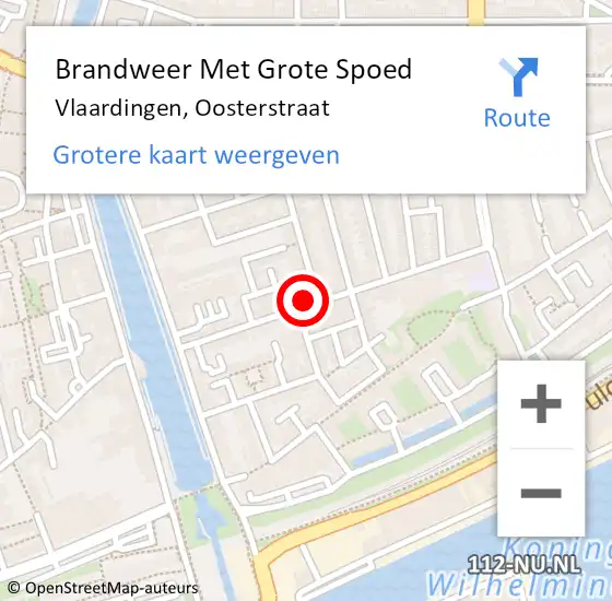 Locatie op kaart van de 112 melding: Brandweer Met Grote Spoed Naar Vlaardingen, Oosterstraat op 18 oktober 2023 14:44