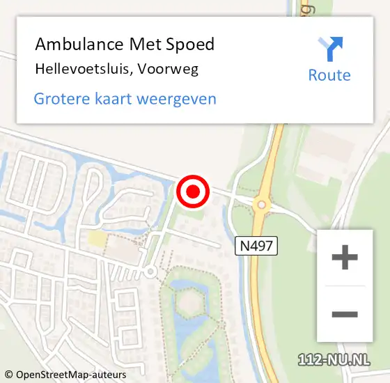 Locatie op kaart van de 112 melding: Ambulance Met Spoed Naar Hellevoetsluis, Voorweg op 19 oktober 2023 02:45
