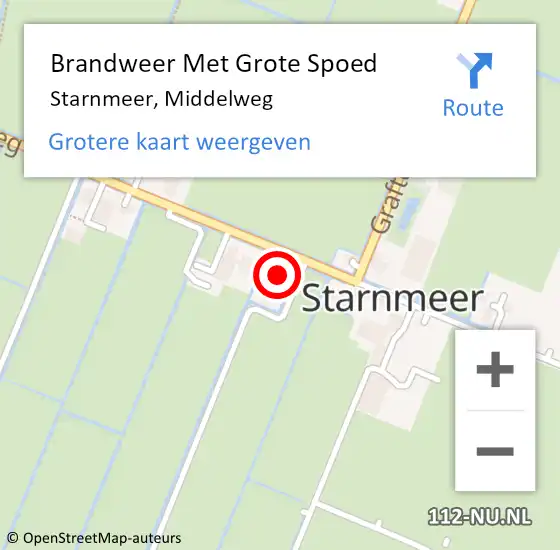 Locatie op kaart van de 112 melding: Brandweer Met Grote Spoed Naar Starnmeer, Middelweg op 19 oktober 2023 03:50