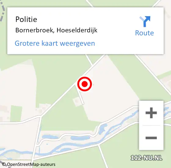 Locatie op kaart van de 112 melding: Politie Bornerbroek, Hoeselderdijk op 19 oktober 2023 08:39
