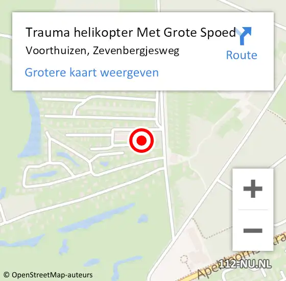Locatie op kaart van de 112 melding: Trauma helikopter Met Grote Spoed Naar Voorthuizen, Zevenbergjesweg op 19 oktober 2023 18:36