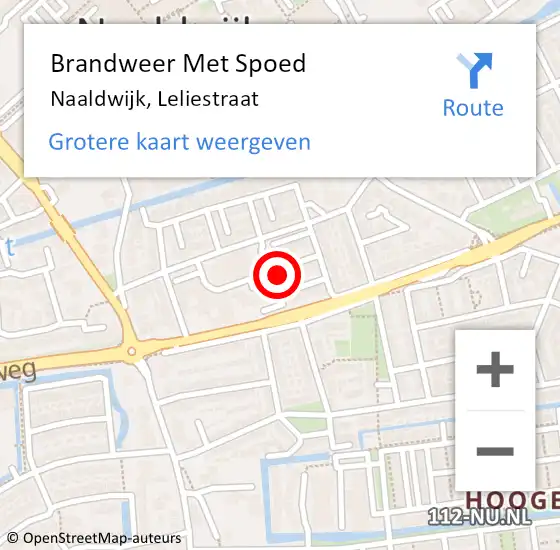 Locatie op kaart van de 112 melding: Brandweer Met Spoed Naar Naaldwijk, Leliestraat op 19 oktober 2023 19:20