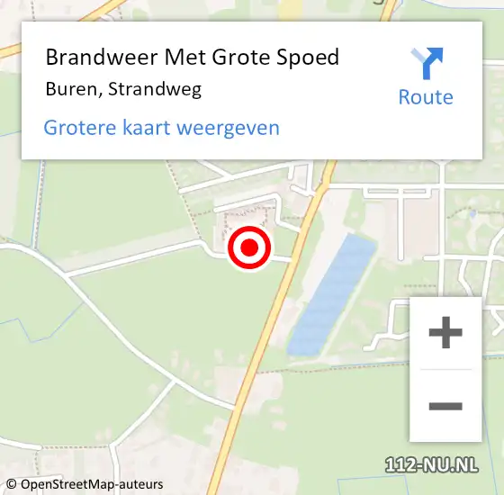 Locatie op kaart van de 112 melding: Brandweer Met Grote Spoed Naar Buren, Strandweg op 19 oktober 2023 19:45