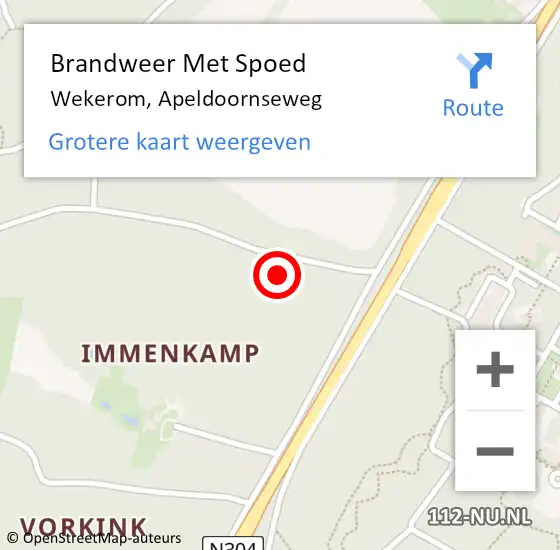 Locatie op kaart van de 112 melding: Brandweer Met Spoed Naar Wekerom, Apeldoornseweg op 19 oktober 2023 21:35