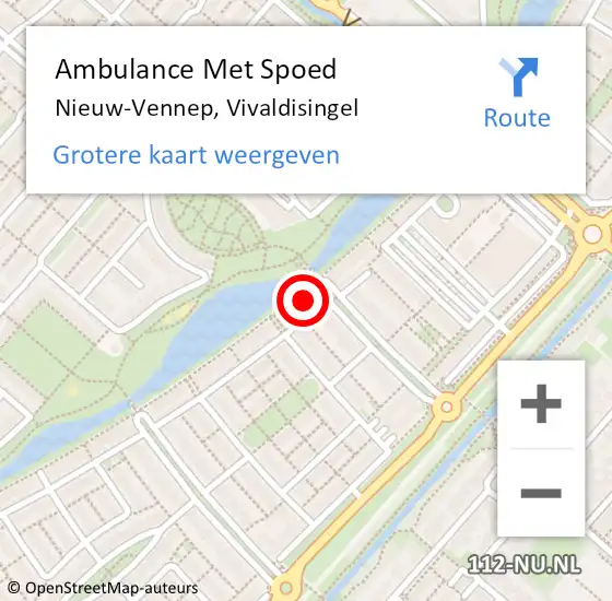 Locatie op kaart van de 112 melding: Ambulance Met Spoed Naar Nieuw-Vennep, Vivaldisingel op 20 oktober 2023 02:13