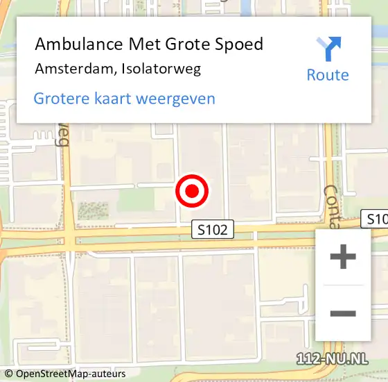 Locatie op kaart van de 112 melding: Ambulance Met Grote Spoed Naar Amsterdam, Isolatorweg op 20 oktober 2023 05:41