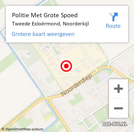 Locatie op kaart van de 112 melding: Politie Met Grote Spoed Naar Tweede Exloërmond, Noorderkijl op 20 oktober 2023 12:32