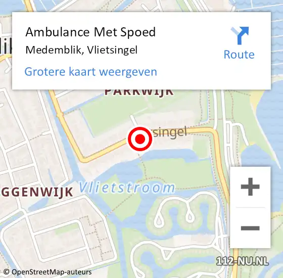 Locatie op kaart van de 112 melding: Ambulance Met Spoed Naar Medemblik, Vlietsingel op 20 oktober 2023 14:30