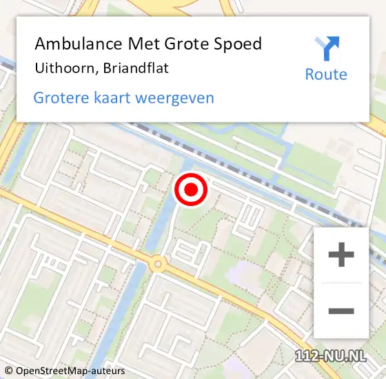 Locatie op kaart van de 112 melding: Ambulance Met Grote Spoed Naar Uithoorn, Briandflat op 20 oktober 2023 16:30