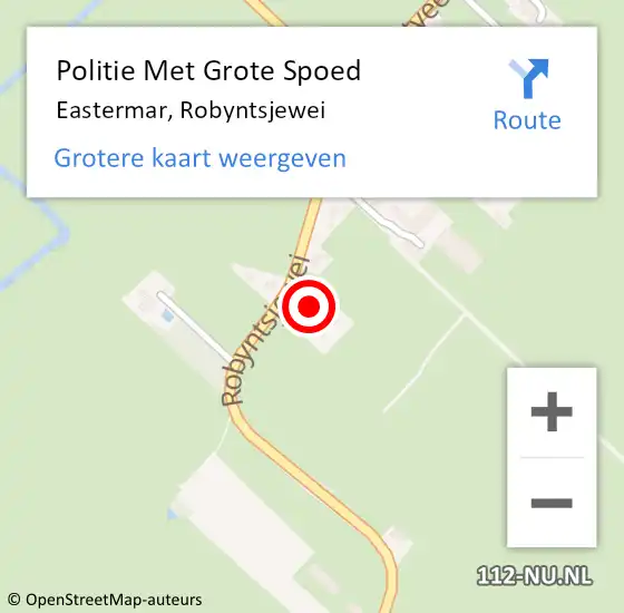 Locatie op kaart van de 112 melding: Politie Met Grote Spoed Naar Eastermar, Robyntsjewei op 20 oktober 2023 16:58