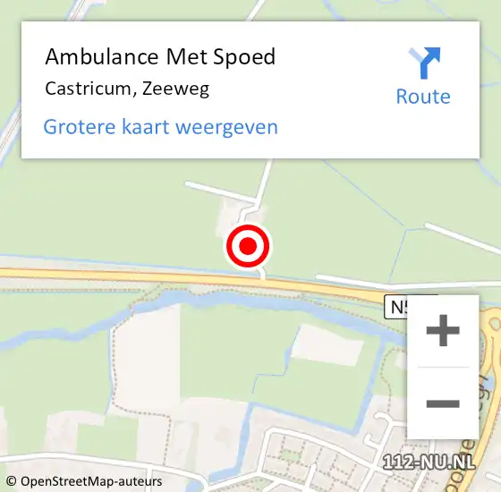 Locatie op kaart van de 112 melding: Ambulance Met Spoed Naar Castricum, Zeeweg op 20 oktober 2023 20:16