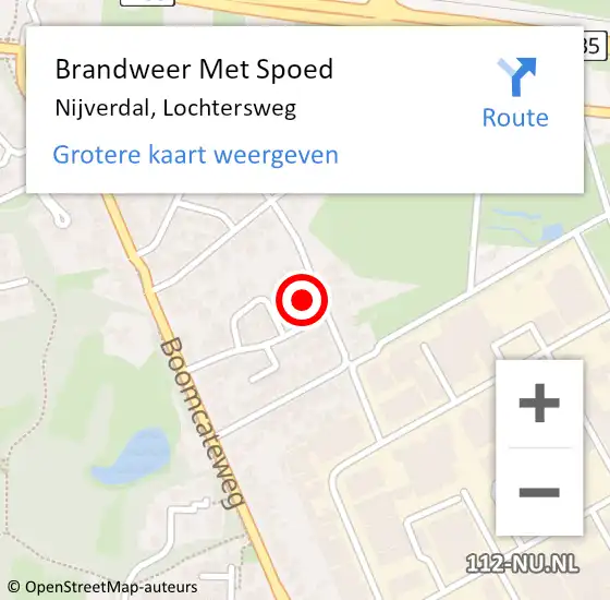 Locatie op kaart van de 112 melding: Brandweer Met Spoed Naar Nijverdal, Lochtersweg op 21 oktober 2023 04:43
