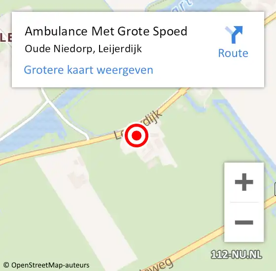 Locatie op kaart van de 112 melding: Ambulance Met Grote Spoed Naar Oude Niedorp, Leijerdijk op 21 oktober 2023 05:43