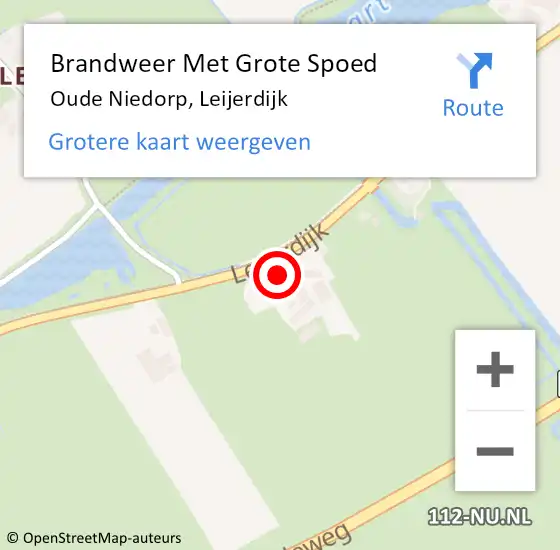 Locatie op kaart van de 112 melding: Brandweer Met Grote Spoed Naar Oude Niedorp, Leijerdijk op 21 oktober 2023 05:58