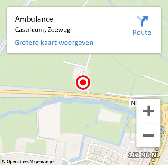 Locatie op kaart van de 112 melding: Ambulance Castricum, Zeeweg op 21 oktober 2023 12:50