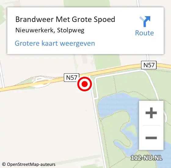 Locatie op kaart van de 112 melding: Brandweer Met Grote Spoed Naar Nieuwerkerk, Stolpweg op 21 oktober 2023 14:30