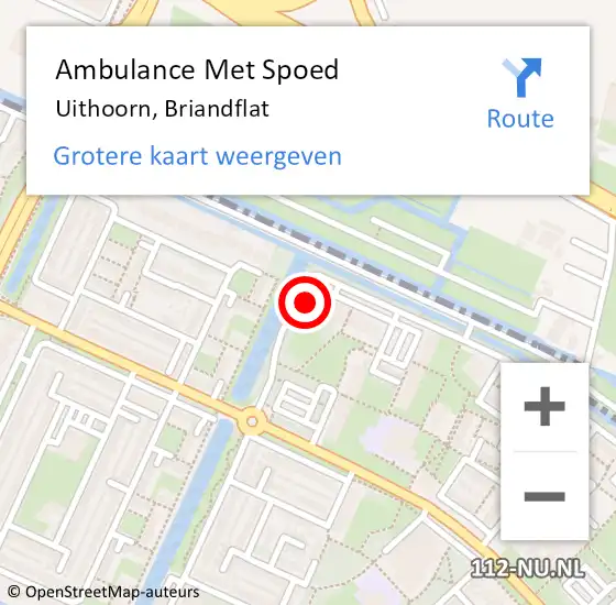 Locatie op kaart van de 112 melding: Ambulance Met Spoed Naar Uithoorn, Briandflat op 21 oktober 2023 14:52