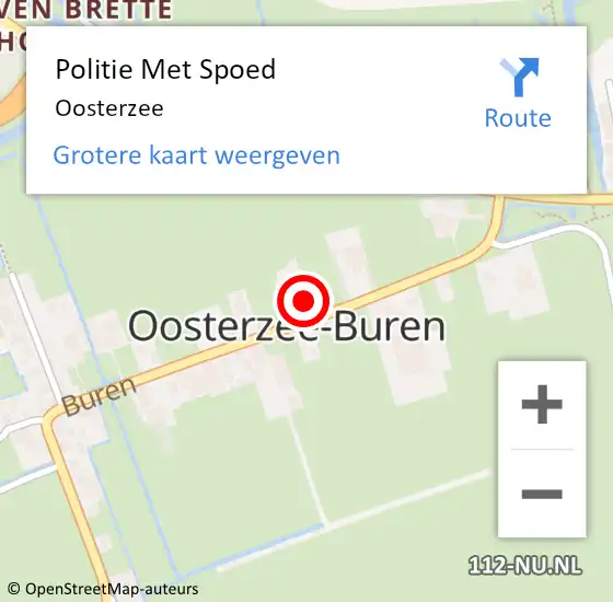Locatie op kaart van de 112 melding: Politie Met Spoed Naar Oosterzee op 21 oktober 2023 15:35