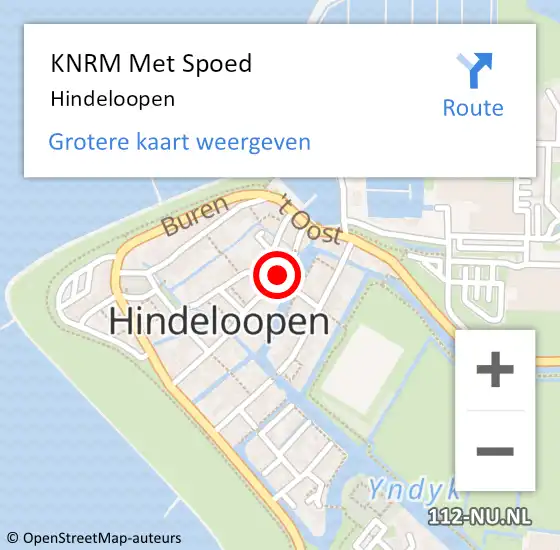 Locatie op kaart van de 112 melding: KNRM Met Spoed Naar Hindeloopen op 21 oktober 2023 16:45