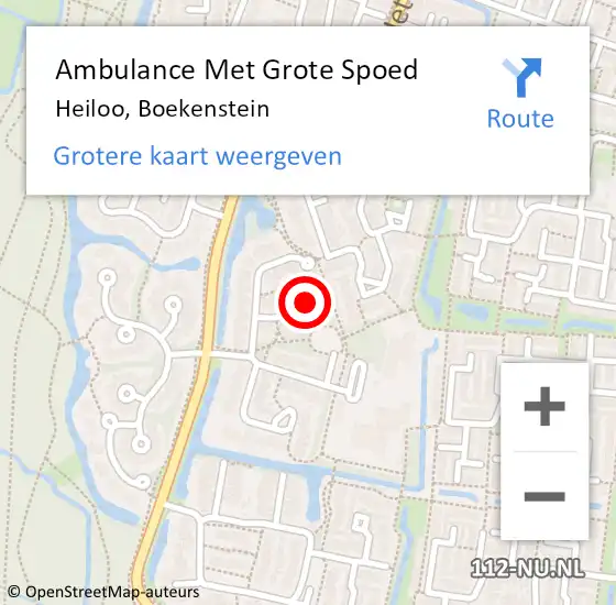 Locatie op kaart van de 112 melding: Ambulance Met Grote Spoed Naar Heiloo, Boekenstein op 21 oktober 2023 18:03