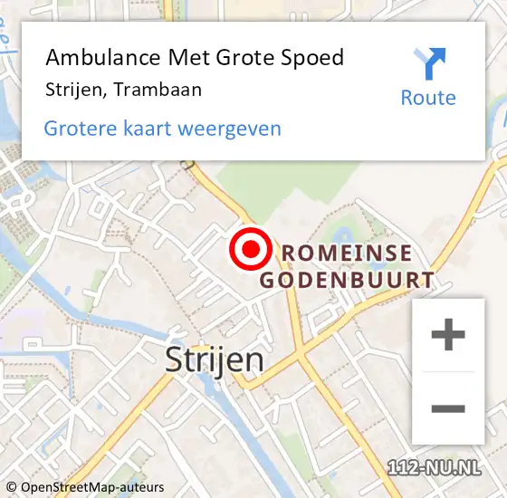 Locatie op kaart van de 112 melding: Ambulance Met Grote Spoed Naar Strijen, Trambaan op 21 oktober 2023 18:51