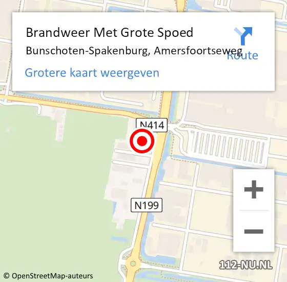Locatie op kaart van de 112 melding: Brandweer Met Grote Spoed Naar Bunschoten-Spakenburg, Amersfoortseweg op 21 oktober 2023 19:45