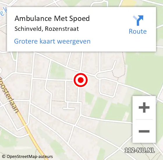 Locatie op kaart van de 112 melding: Ambulance Met Spoed Naar Schinveld, Rozenstraat op 14 oktober 2013 11:09