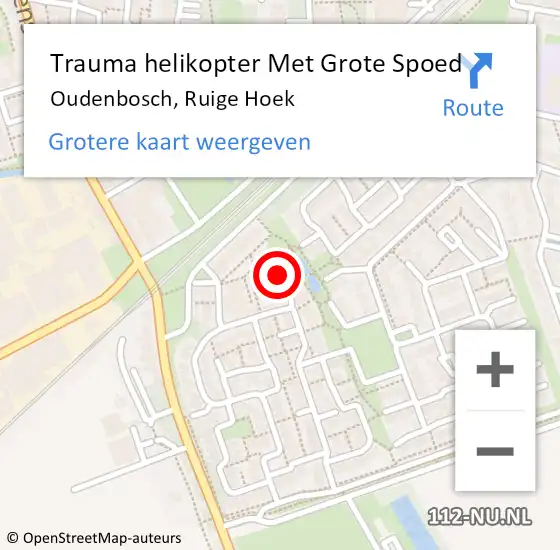 Locatie op kaart van de 112 melding: Trauma helikopter Met Grote Spoed Naar Oudenbosch, Ruige Hoek op 22 oktober 2023 00:42