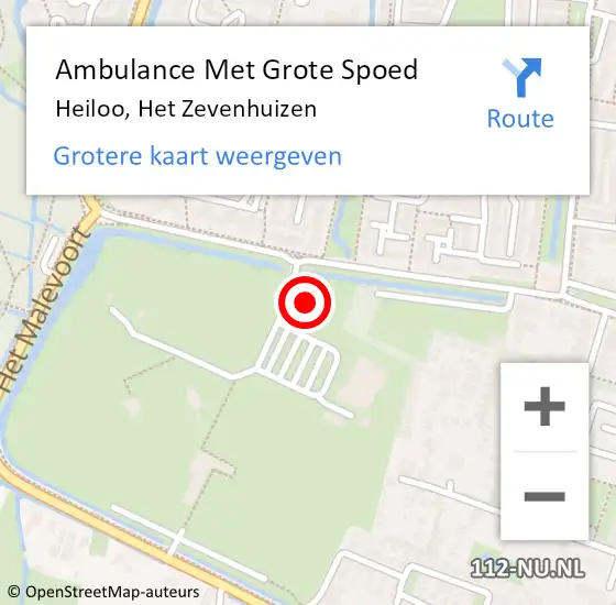 Locatie op kaart van de 112 melding: Ambulance Met Grote Spoed Naar Heiloo, Het Zevenhuizen op 22 oktober 2023 01:55