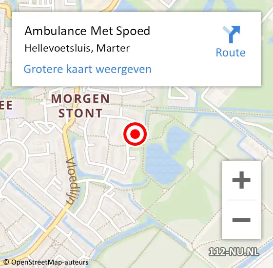 Locatie op kaart van de 112 melding: Ambulance Met Spoed Naar Hellevoetsluis, Marter op 22 oktober 2023 05:12