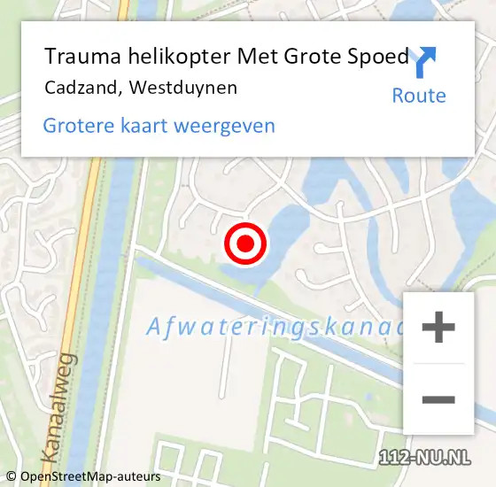 Locatie op kaart van de 112 melding: Trauma helikopter Met Grote Spoed Naar Cadzand, Westduynen op 22 oktober 2023 10:58