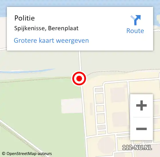Locatie op kaart van de 112 melding: Politie Spijkenisse, Berenplaat op 22 oktober 2023 11:55