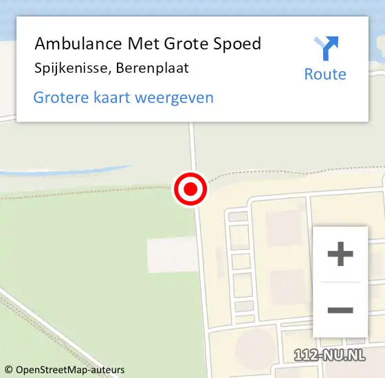 Locatie op kaart van de 112 melding: Ambulance Met Grote Spoed Naar Spijkenisse, Berenplaat op 22 oktober 2023 11:55