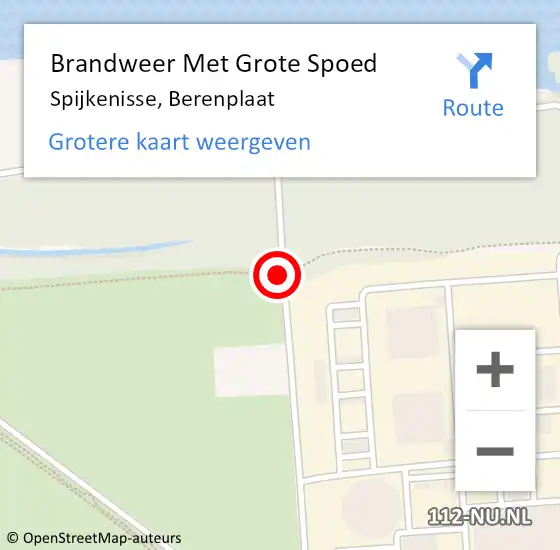 Locatie op kaart van de 112 melding: Brandweer Met Grote Spoed Naar Spijkenisse, Berenplaat op 22 oktober 2023 11:55