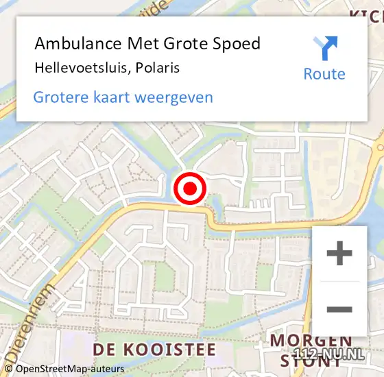 Locatie op kaart van de 112 melding: Ambulance Met Grote Spoed Naar Hellevoetsluis, Polaris op 22 oktober 2023 13:01
