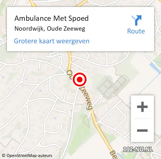 Locatie op kaart van de 112 melding: Ambulance Met Spoed Naar Noordwijk, Oude Zeeweg op 22 oktober 2023 15:11
