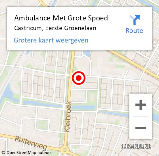 Locatie op kaart van de 112 melding: Ambulance Met Grote Spoed Naar Castricum, Eerste Groenelaan op 22 oktober 2023 17:15