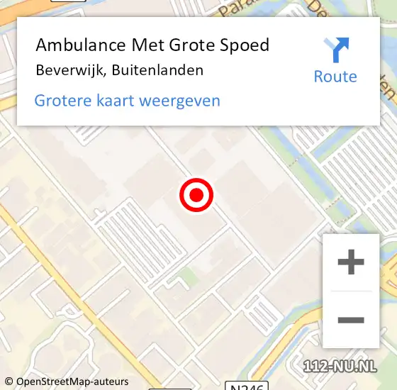 Locatie op kaart van de 112 melding: Ambulance Met Grote Spoed Naar Beverwijk, Buitenlanden op 22 oktober 2023 18:34