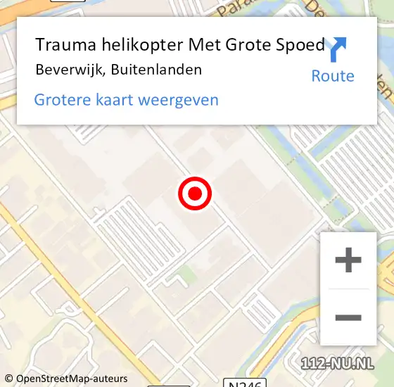 Locatie op kaart van de 112 melding: Trauma helikopter Met Grote Spoed Naar Beverwijk, Buitenlanden op 22 oktober 2023 18:35
